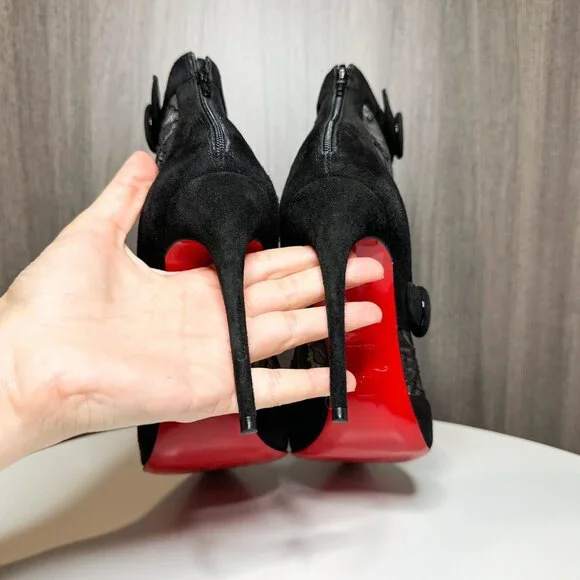 Louboutin Boteboot Suede and Lace Ankle Boots - Picture 6 of 10